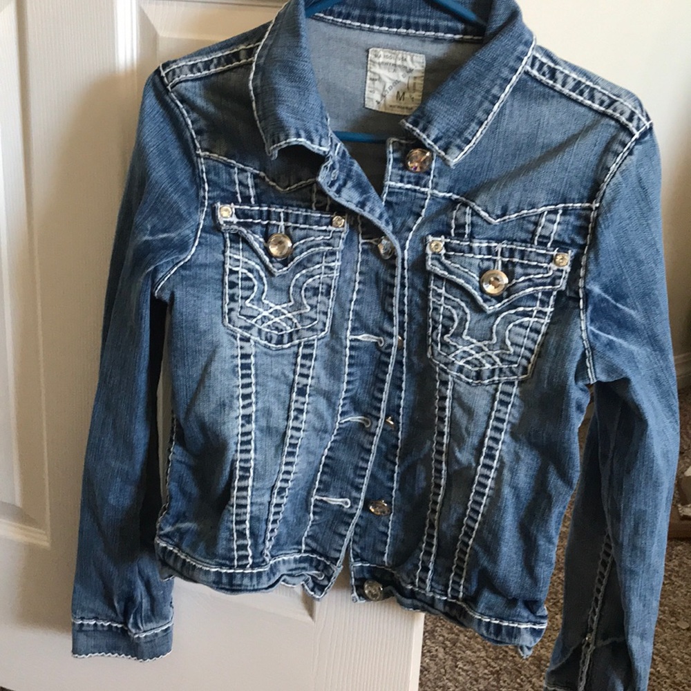 Medium L.A. Idol denim jacket with bling buttons